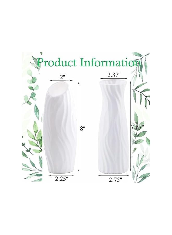 The Bros Composite Plastic Flower Vase, 10 Pack Small Tall White Floral Vase, Unbreakable Floral Vase Home Decor Centerpieces, Plastic Floral Bud Vase for Wedding Dinner Table Party Living Room Decor - Image 3