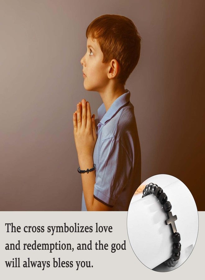 FIEEFX Cross Bracelet for Men Boys, Christian Gifts for Men Teens, Religious Catholic Jewelry Birthday Christmas Easter Baptism Confirmation Communion Fathers Day Graduation Gifts for Men Teenage Boys - Image 2