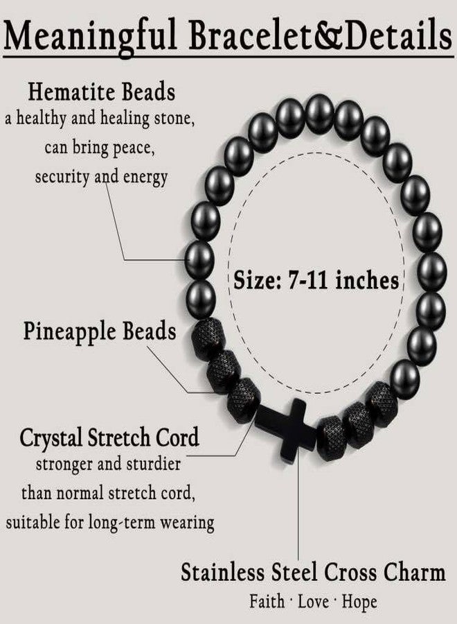 FIEEFX Cross Bracelet for Men Boys, Christian Gifts for Men Teens, Religious Catholic Jewelry Birthday Christmas Easter Baptism Confirmation Communion Fathers Day Graduation Gifts for Men Teenage Boys - Image 4