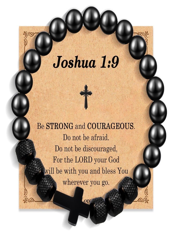 FIEEFX Cross Bracelet for Men Boys, Christian Gifts for Men Teens, Religious Catholic Jewelry Birthday Christmas Easter Baptism Confirmation Communion Fathers Day Graduation Gifts for Men Teenage Boys - Image 1