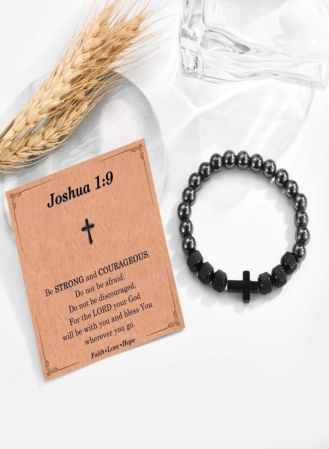 FIEEFX Cross Bracelet for Men Boys, Christian Gifts for Men Teens, Religious Catholic Jewelry Birthday Christmas Easter Baptism Confirmation Communion Fathers Day Graduation Gifts for Men Teenage Boys - Image 3
