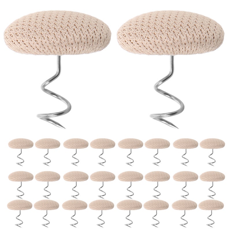 50Pcs Furniture Nails Twist Pins Upholstery Fasteners Beige Stable Bedskirt Hold for Furniture - Image 1