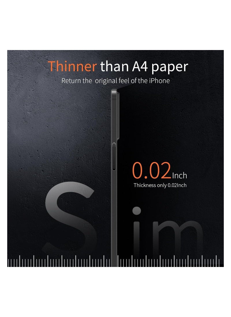 Raxoom ELTERAZONE Case Compatible with iPhone 15 Pro Max Slim Case,0.2mm Fit [Paper-Thin]Lightweight Case Translucent Matte Finish PP Back Protection[Anti-Fingerprints&Yellowing] (Black) - Image 2