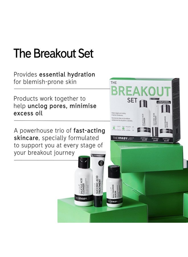 The INKEY List The INKEY List Acne Treatment Set - Salicylic Acid Cleanser, Niacinamide Serum & Succinic Acid Spot Treatment - Clears Acne, Breakouts & Blemishes - Skincare for Oily, Acne-Prone Skin - Image 2
