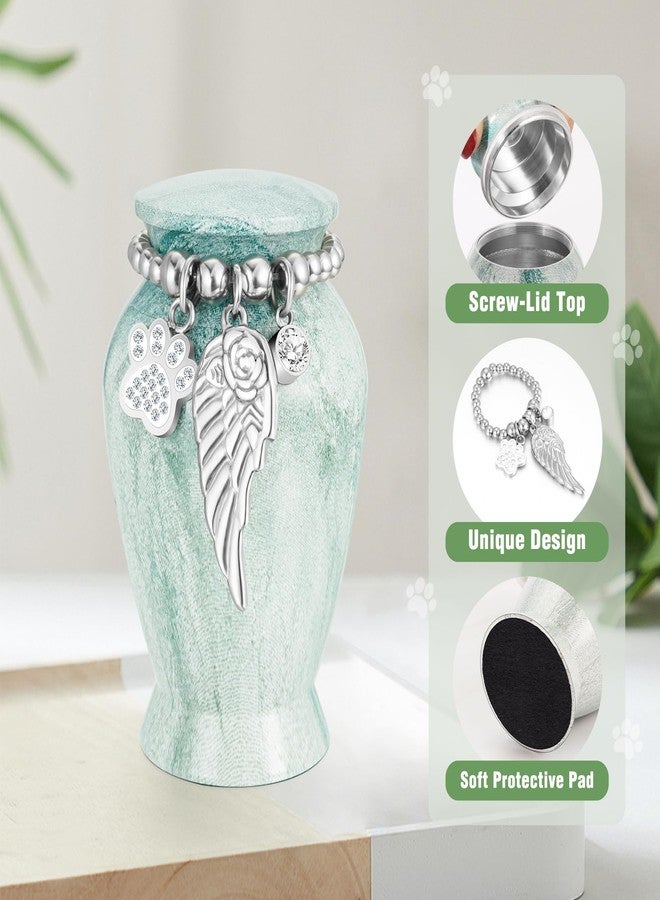 abooxiu Small Urn for Dog Cat Pet Ashes 2.85 Inch Mini Urns for Ashes Cremation Keepsake Urns Aluminum Memorial Pet Urn for Dogs Memorial Gifts for Loss of Dog Pets - Image 3