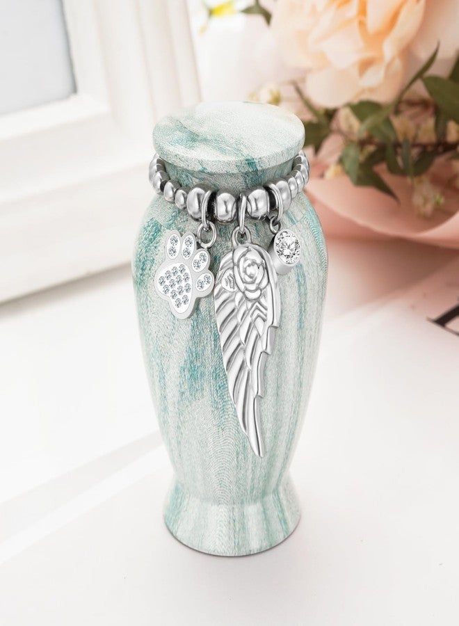 abooxiu Small Urn for Dog Cat Pet Ashes 2.85 Inch Mini Urns for Ashes Cremation Keepsake Urns Aluminum Memorial Pet Urn for Dogs Memorial Gifts for Loss of Dog Pets - Image 1