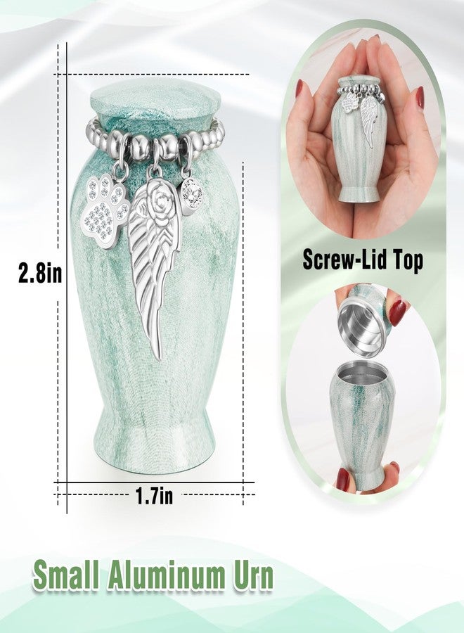 abooxiu Small Urn for Dog Cat Pet Ashes 2.85 Inch Mini Urns for Ashes Cremation Keepsake Urns Aluminum Memorial Pet Urn for Dogs Memorial Gifts for Loss of Dog Pets - Image 2