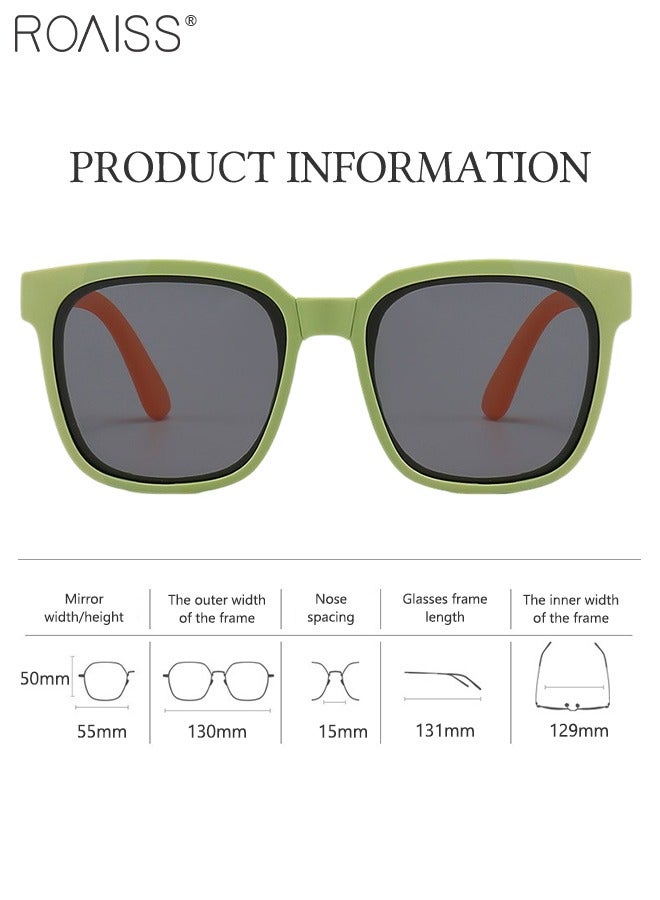 roaiss Square Folding Polarized Sunglasses for Kids, UV400 Protection Cute Beach Holiday Sun Glasses, Foldable Sun Shades with Small Portable Box for Boys Girls and Children Age 3-12  - Image 3