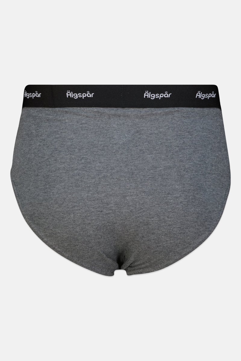 Algspar Men 3 Pieces Brand Logo Briefs, Black/Grey  - Image 2