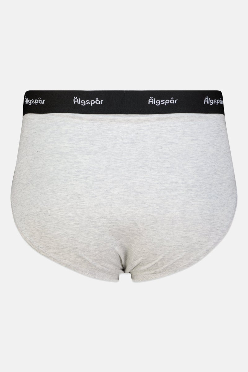 Algspar Men 3 Pieces Brand Logo Briefs, Black/Grey  - Image 4