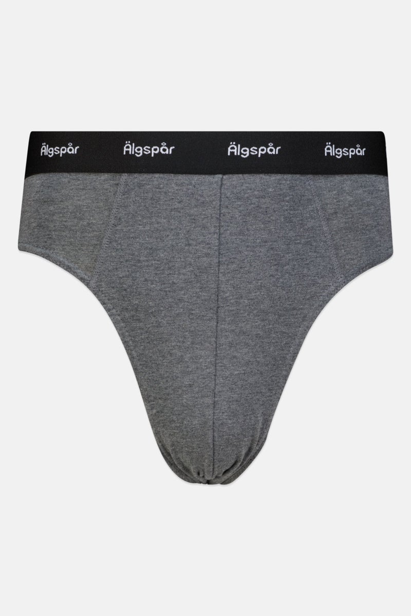 Algspar Men 3 Pieces Brand Logo Briefs, Black/Grey  - Image 5