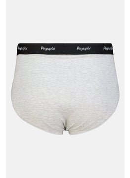 Algspar Men 3 Pieces Brand Logo Briefs, Black/Grey  - Image 4