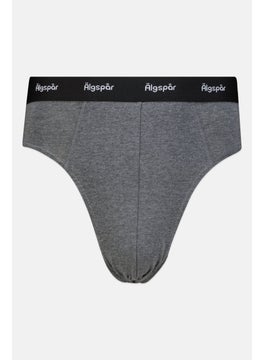 Algspar Men 3 Pieces Brand Logo Briefs, Black/Grey  - Image 5