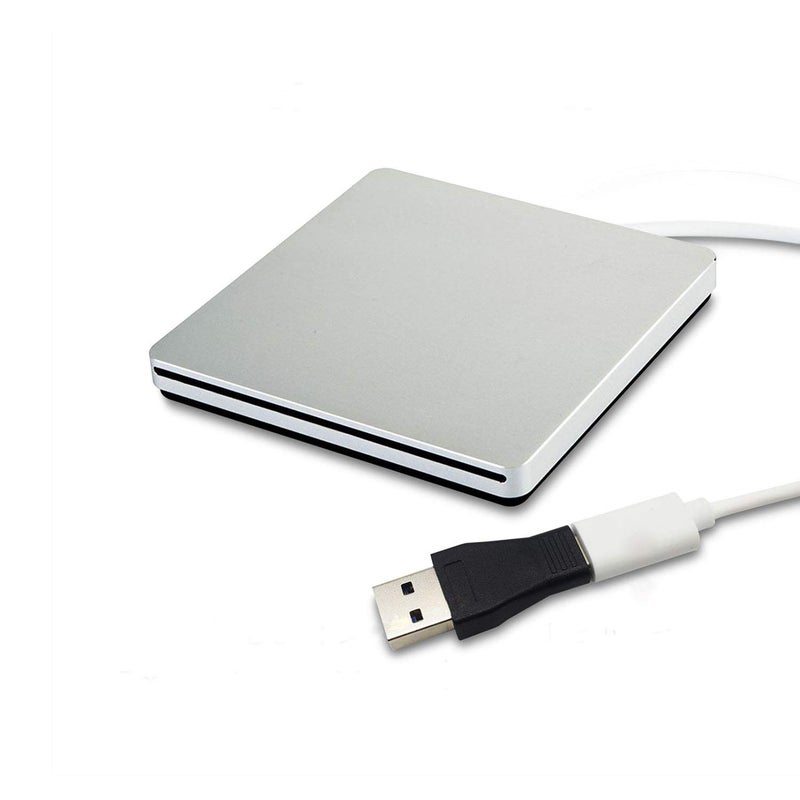 External DVD Driveï¼ŒUSB 3.0 Portable CD/DVD +/-RW Drive/DVD Player for PC Computer USB-C/Type-c Slim DVD/CD ROM Rewriter Burner Compatible with The Latest MacBook pro/MacBook/dell Laptop etc