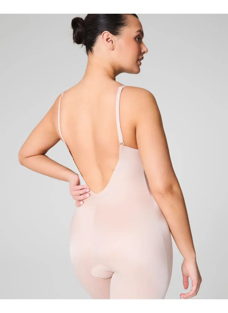 SPANX Spanx 10157R Plunge Low-Back Mid-Thigh Bodysuit Nude