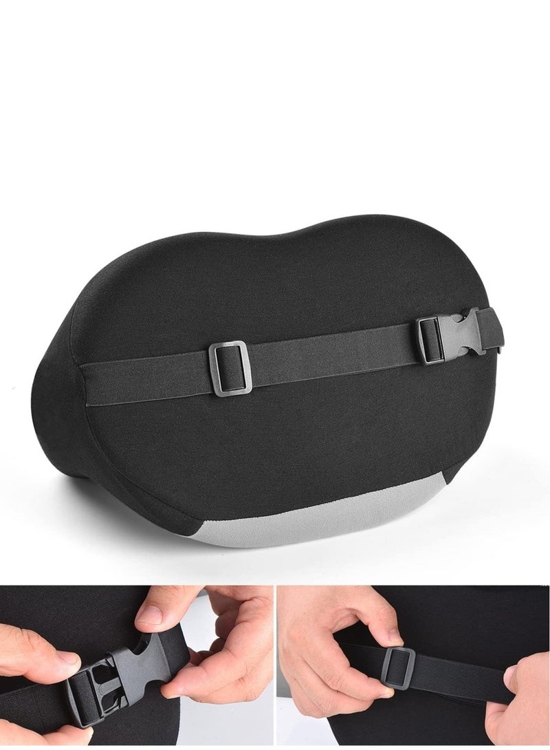 كابتن تيك Car Neck Pillow, Softness Car Headrest Pillow for Driving with Adjustable Strap, 100% Memory Foam and Breathable Removable Cover, Comfortable Ergonomic Design (Black Grey) - Image 4
