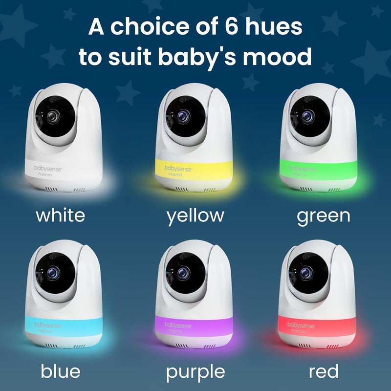 Babysense Prisma Baby Monitor with Camera and Audio 5 HD Video Baby Monitor 6Color Night Light Split Screen Baby Sound Machine with White Noise  Lullabies Secure No WiFi - Image 3