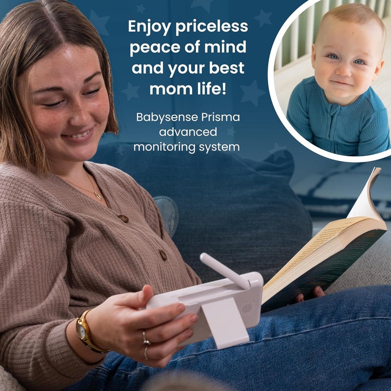 Babysense Prisma Baby Monitor with Camera and Audio 5 HD Video Baby Monitor 6Color Night Light Split Screen Baby Sound Machine with White Noise  Lullabies Secure No WiFi - Image 2