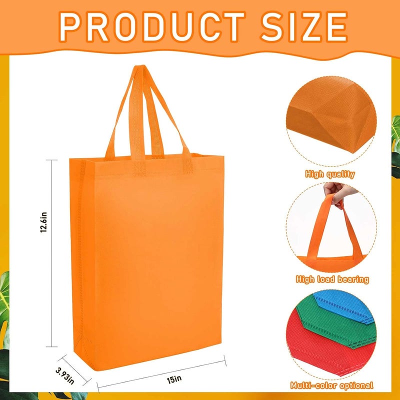 Jexine Jexine 60 Pcs Tote Bags Bulk Large Reusable Gift Bag Foldable Grocery Bags Reusable Shopping Fabric Cloth pouch with Handles for Birthday Party Supermarket Outdoor Picnic 10 Assorted Colors - Image 2