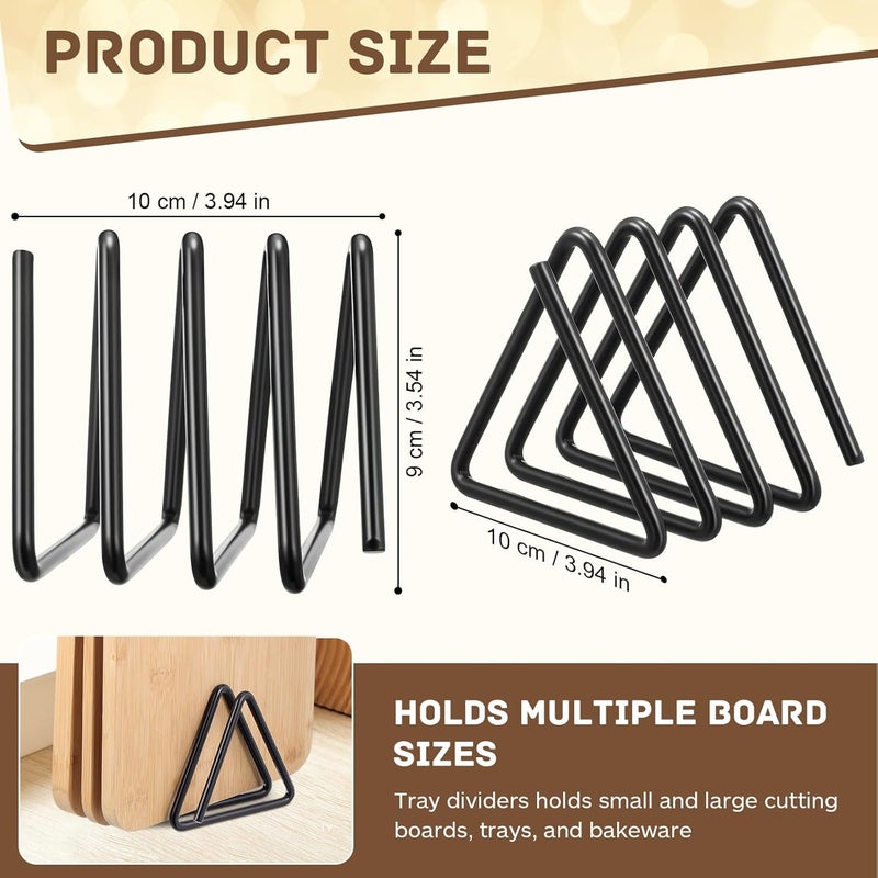Suclain Cutting Board Organizer, Triangle Cutting Board Rack Black Metal Chopping Sheet Holder, Pots Pan Lids Cookie Sheet Organizer for Cabinet Countertop Shelf, 3.94 x 3.94 x 3.54 in - Image 2