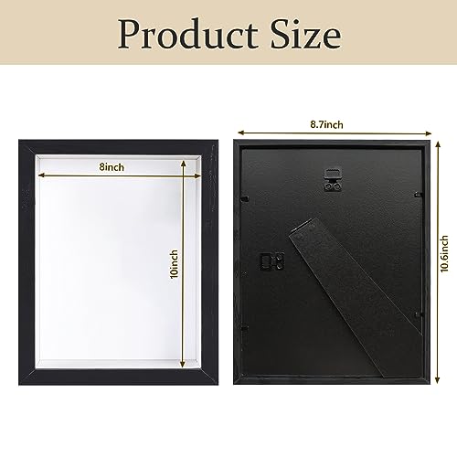 SMZCTYI Shadow Box Frame 8x10 - 3 Pack Wood Deep Shadowbox with Glass Shadow Boxes Display Cases Suitable for Photos, Dried Flowers, Handicrafts Picture Frames for Wall (Black) - Image 4