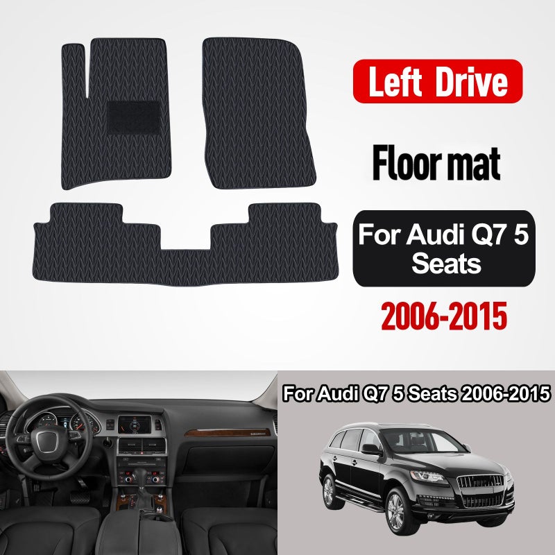 All Weather Floor Mats For 2006-2015 Audi Q7 SQ7 1st 2nd Row Full Set - Image 4