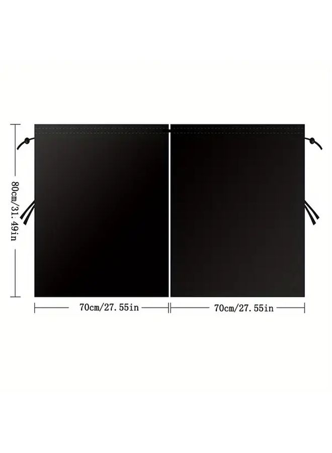 Black Small Privacy Curtains For Car Home And Camp Polyester Fabric - Image 3