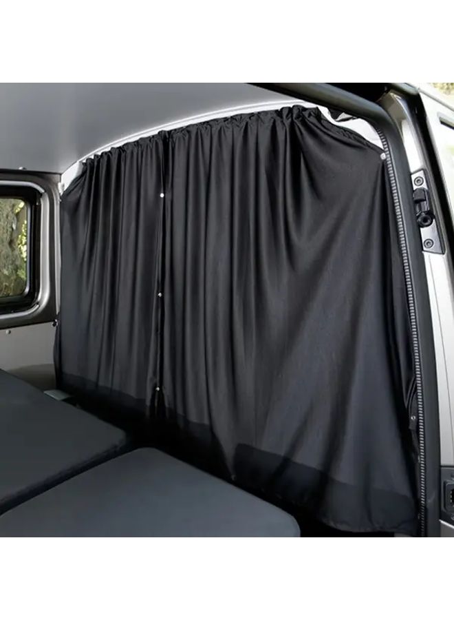 Black Small Privacy Curtains For Car Home And Camp Polyester Fabric - Image 1