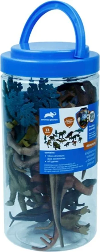 Vardem Oyuncak Vardem Toys 23CM 13 Piece Dinosaur Figure Play Set in Bucket