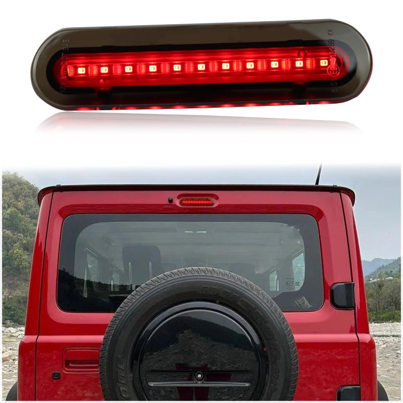 KEEGTBOX ضوء الفرامل الثالث LED عالي التركيب متوافق مع سوزوكي جيمني JB64 JB74 SUV 2018 2019 2020 2021 مصباح الفرامل الثالث LED الخلفي بديل دخاني