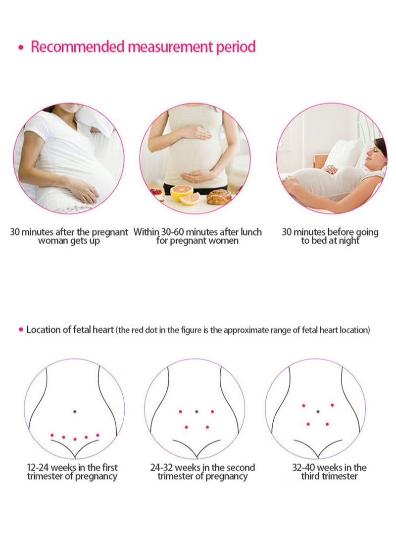 WHO Portable Ultrasound Doppler Fetal Heart Rate Monitor with Lcd Screen USB Charging Hear Fetal Heart Sound High Performance Baby Heartbeat Monitor Easy to Use for New Moms - Image 4