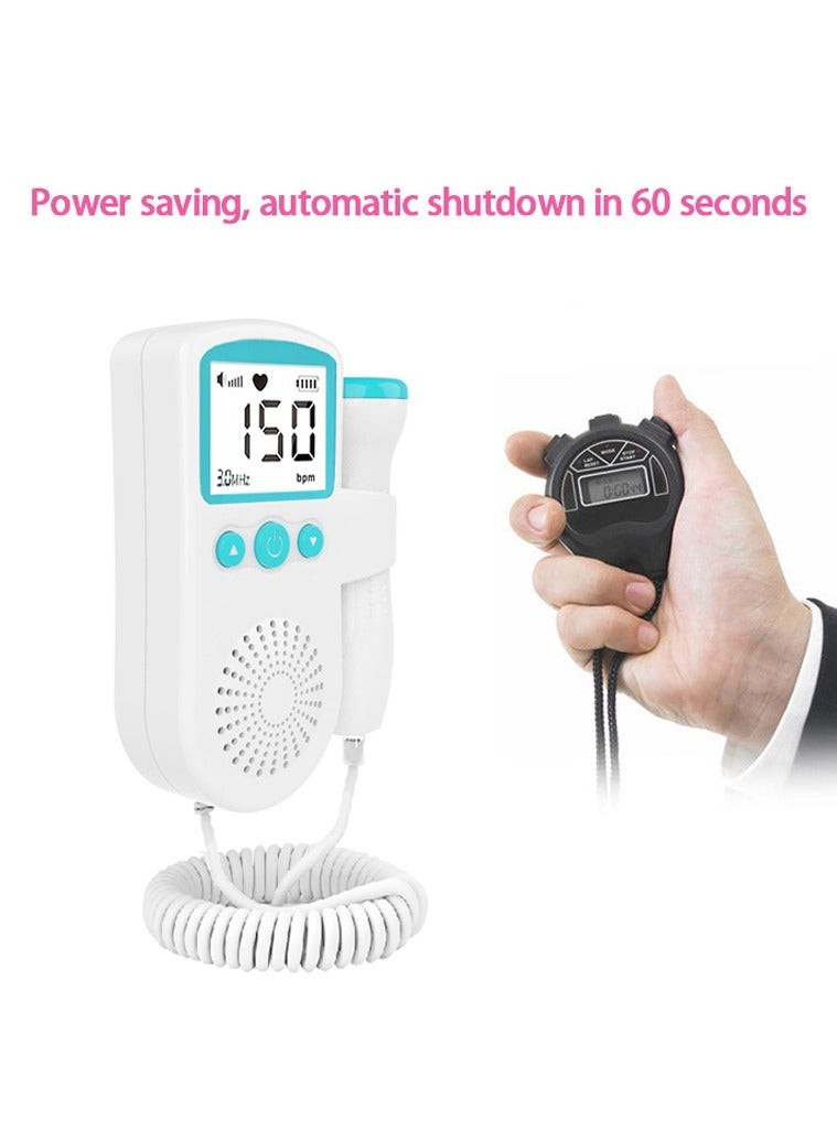 WHO Portable Ultrasound Doppler Fetal Heart Rate Monitor with Lcd Screen USB Charging Hear Fetal Heart Sound High Performance Baby Heartbeat Monitor Easy to Use for New Moms - Image 5