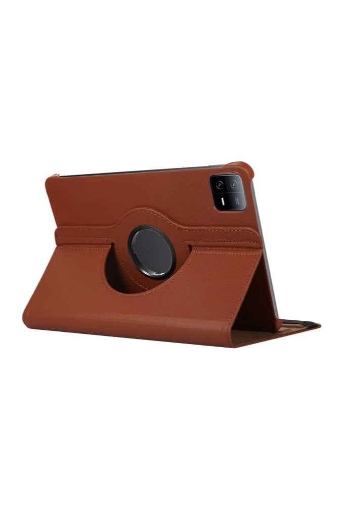 for Lenovo Tab M11 11-Inch Case Cover, Multi-Angle Stand + 360 Rotating Bracket + Shockproof Leather Slim Protective Cover，brown - Image 1