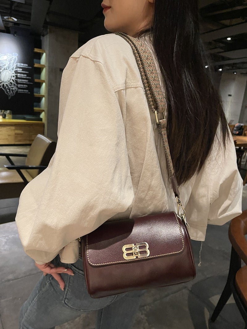 Vintage Vegetable-Tanned Leather Versatile Small Square Bag For Women, New Live Genuine Leather Women'S Bag, Top-Layer Cowhide Crossbody Bag 834 - Image 2