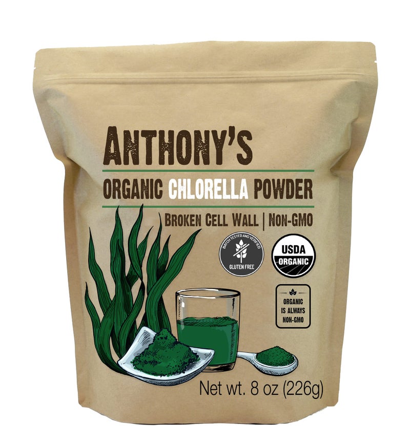 Anthony's Organic Chlorella Powder, 8 oz, Non GMO, Gluten Free, Broken Cell Wall - Image 1
