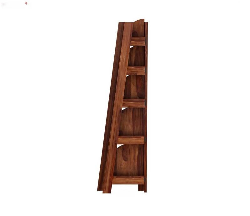 Md Decor Handmade Sheesham Wood Floating Shelf | Solid Hardwood, Hard Wax Oiled | Elegant Wall Decor & Book Shelf | Rustic Floating Wall Shelf | Premium Wooden Storage Solution (5 Tier Corner) - Image 5