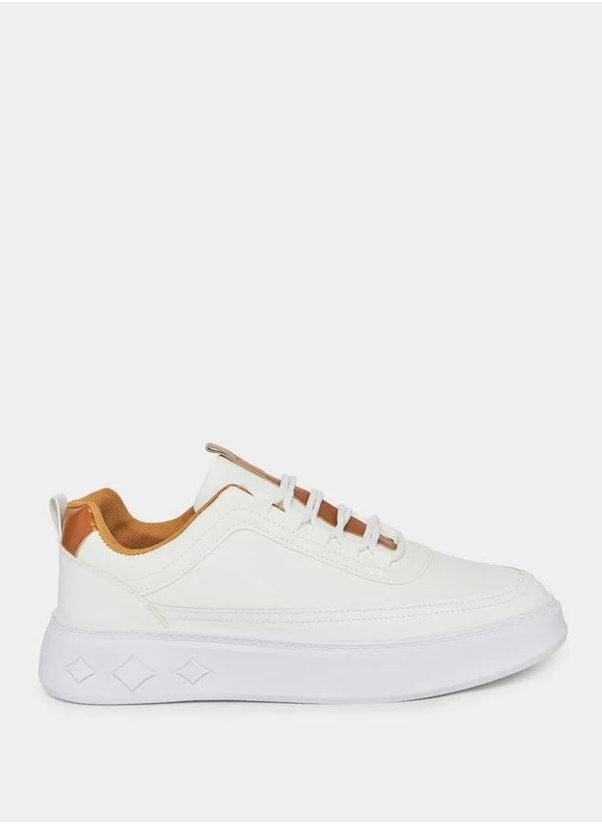 Styli Platform Lace Up Sneakers with Gripped Sole