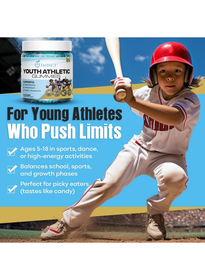 Impact Youth Athletic Gummies - Kids Multivitamin Gummies with Essential Nutrients, Immune & Energy Support, Vegan & Gelatin-Free, Includes Vitamins A, C, B3, B12, Omega-3, Zinc - Ages 5-18 - Image 3