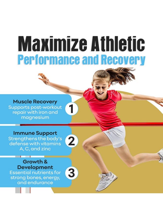 Impact Youth Athletic Gummies - Kids Multivitamin Gummies with Essential Nutrients, Immune & Energy Support, Vegan & Gelatin-Free, Includes Vitamins A, C, B3, B12, Omega-3, Zinc - Ages 5-18 - Image 2