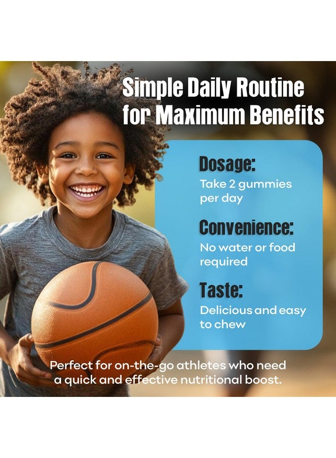 Impact Youth Athletic Gummies - Kids Multivitamin Gummies with Essential Nutrients, Immune & Energy Support, Vegan & Gelatin-Free, Includes Vitamins A, C, B3, B12, Omega-3, Zinc - Ages 5-18 - Image 4