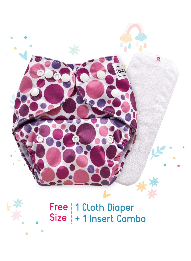 Babyhug Reusable Cloth Diaper With Insert Polka Dots Print, Free Size - Pink And Purple - pzsku/Z64AEB926EA8424208BD6Z/45/1741030275/83135dec-f697-4532-ba30-f63b8fd209ca