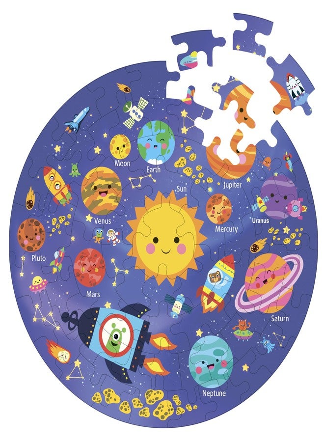 Fiddlys Creative Wooden Jigsaw Puzzle for Kids | 66 Pieces Educational Single Layer Puzzle | Fun & Learning Toy for Children Ages 3+ (Solar System) - Image 2