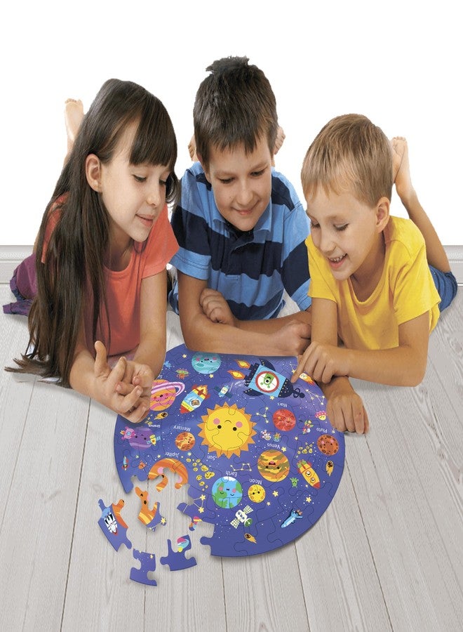 Fiddlys Creative Wooden Jigsaw Puzzle for Kids | 66 Pieces Educational Single Layer Puzzle | Fun & Learning Toy for Children Ages 3+ (Solar System) - Image 4