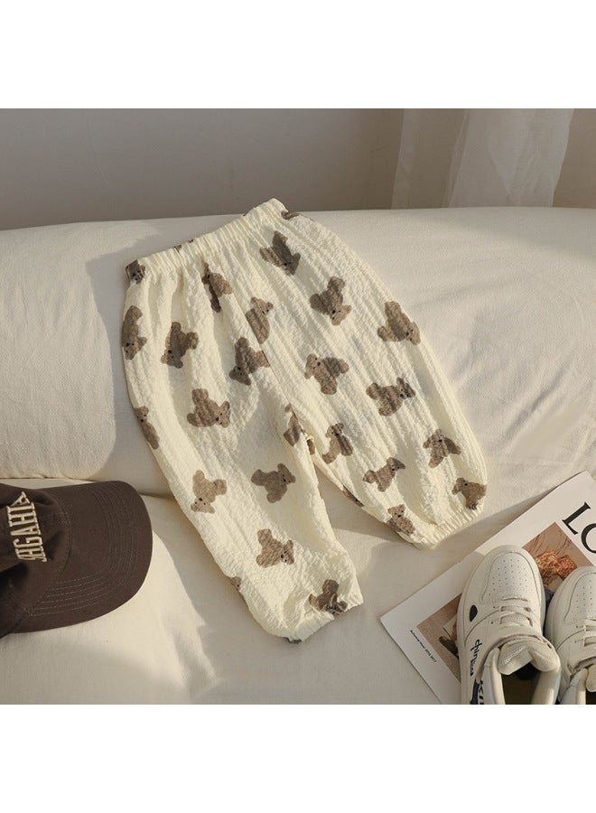 Summer Children's Anti-mosquito Pants Outer Wear Thin Medium And Small Children's Western Style All-match Lantern Cropped Pants Boys And Girls Bubble Pants
