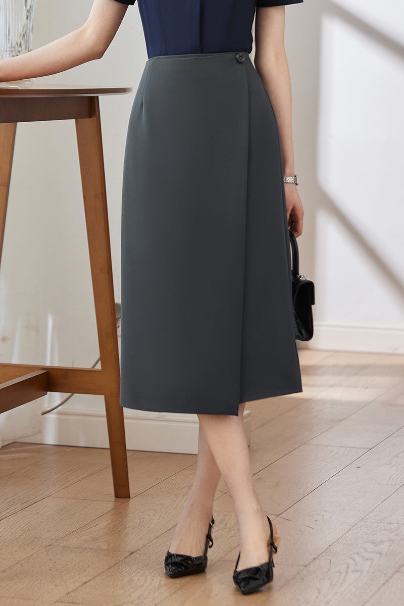 Professional suit Women Fall/Winter ol Commuter Interview Dress Suit Jacket Temperament Goddess Fan Workplace Work Clothes 706 gray skirt 