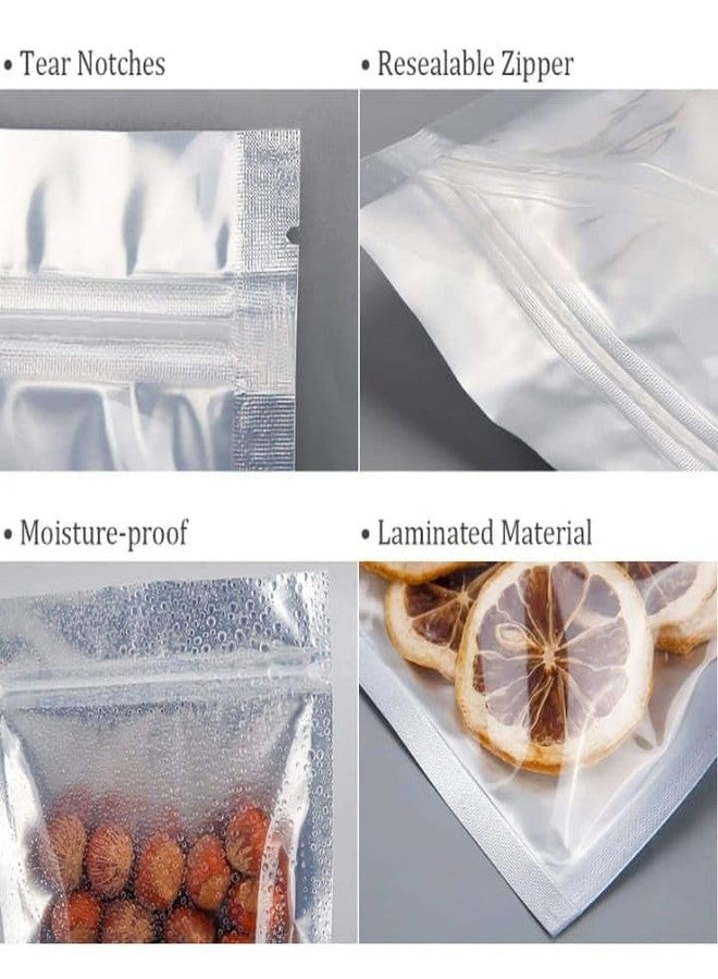 TRAGO Silver & Transparent Zip Lock Storage Stand Up Pouches | 12x18 Cm | 200 Gm | Pack of 50 | Reusable, Leakproof & Airtight Multi-Purpose Storage Pouches with Self Sealing Technology - Image 3