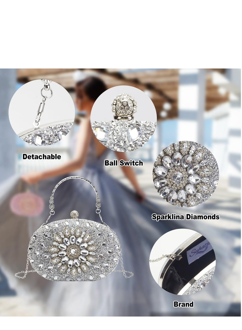 SYOSI Clutch Purses for Women Rhinestone Evening Bags Sparkly Glitter Purse 1920s Party Prom Wedding  - Image 4