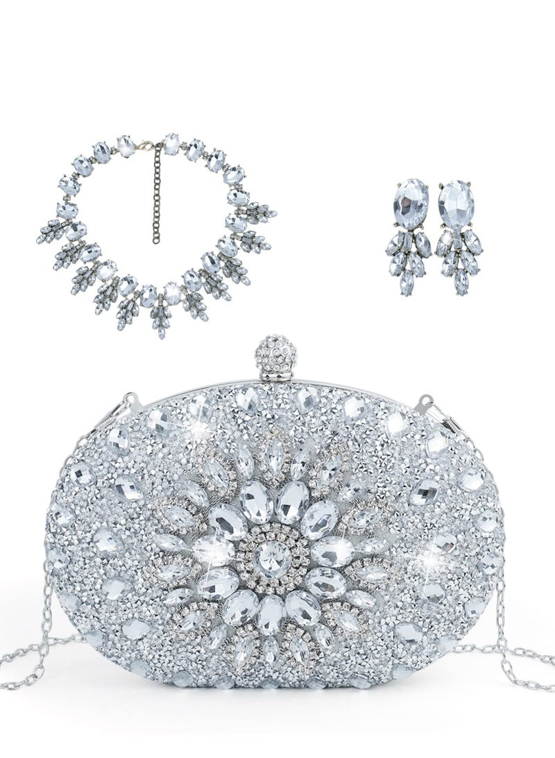 SYOSI Clutch Purses for Women Rhinestone Evening Bags Sparkly Glitter Purse 1920s Party Prom Wedding  - Image 1