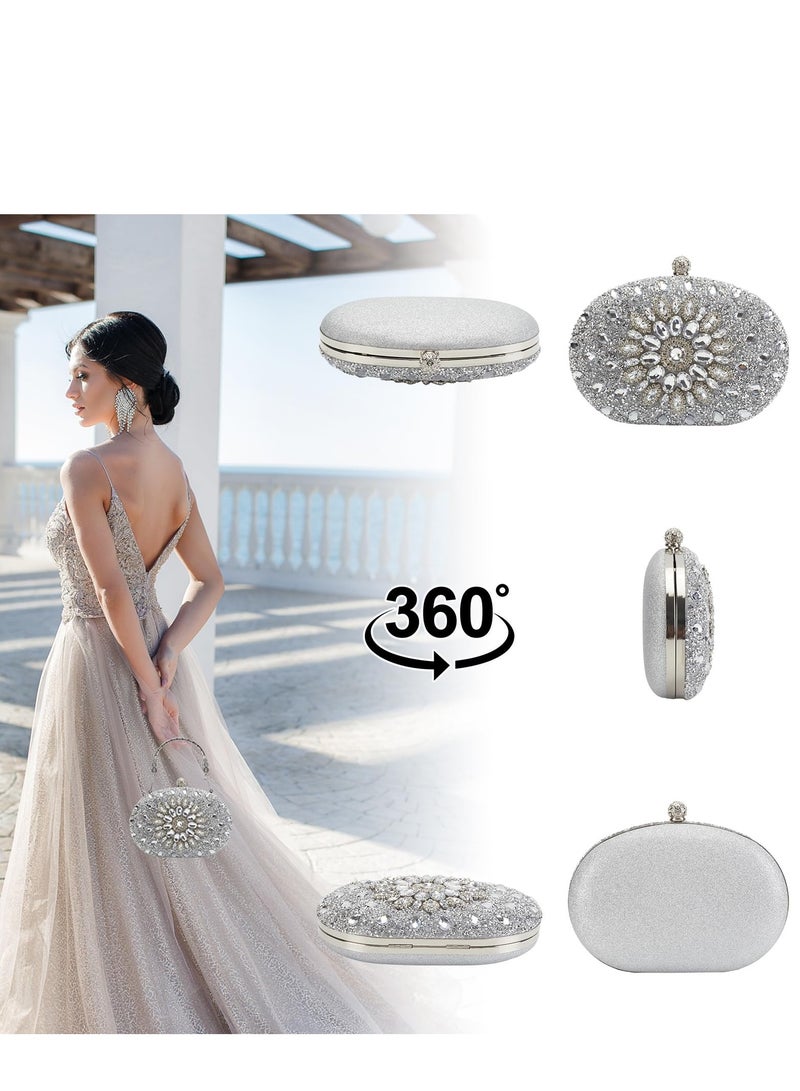 SYOSI Clutch Purses for Women Rhinestone Evening Bags Sparkly Glitter Purse 1920s Party Prom Wedding  - Image 2