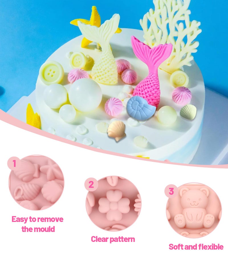 XFSAFDM 3PCS Candle Mould Silicone, Flower Candle Mould for DIY Chocolate, Soap, and Candle Making, Reusable Silicone Mould for Crafts, Party and Gift Projects - Image 3